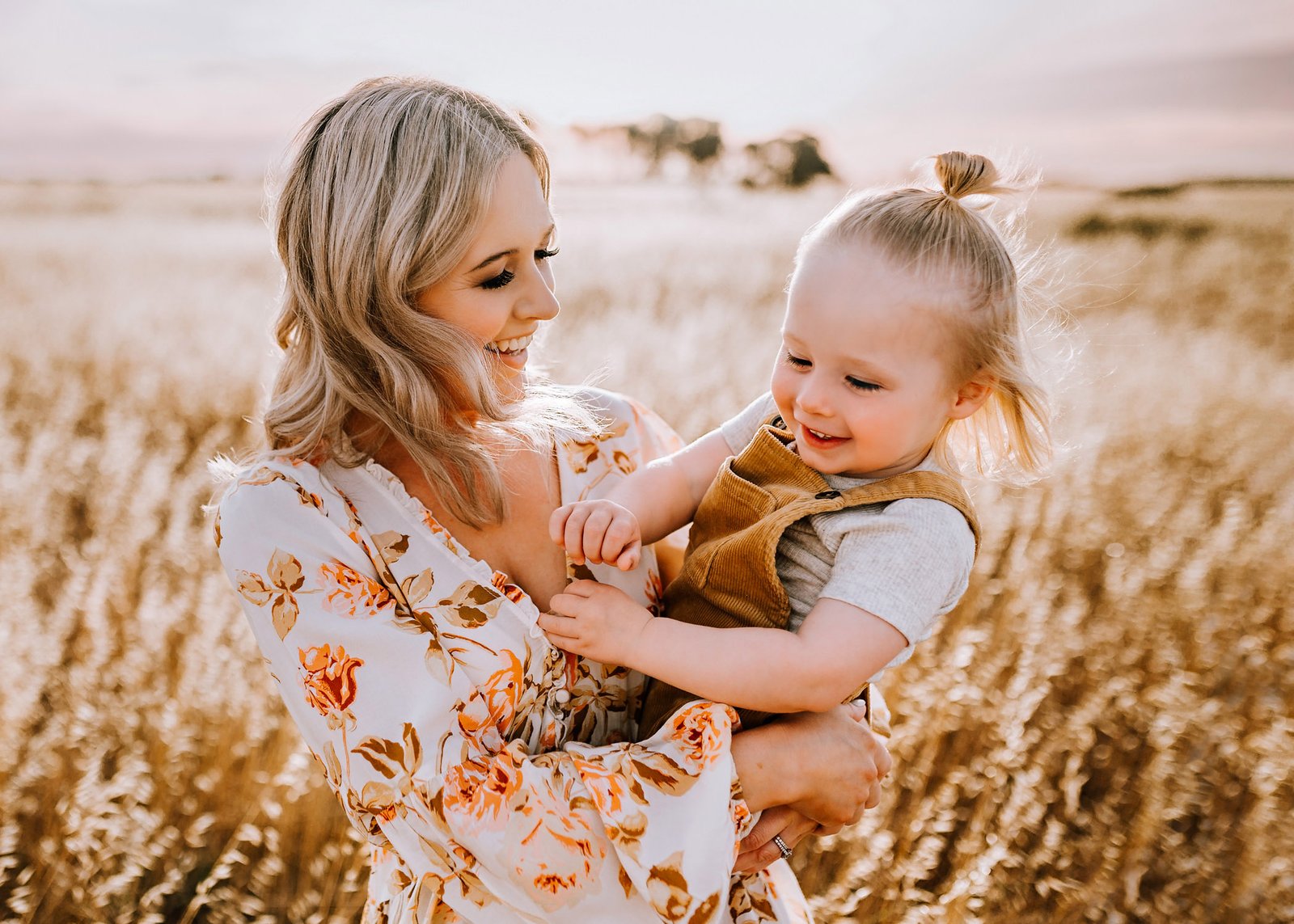 Outdoor family session at golden hour