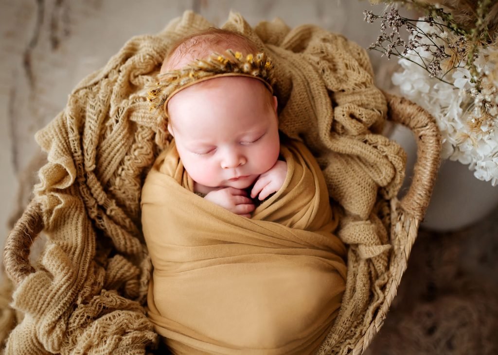 Studio newborn portrait — fine art