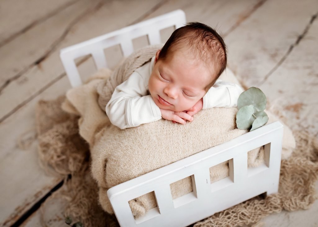 Fine art newborn baby portrait