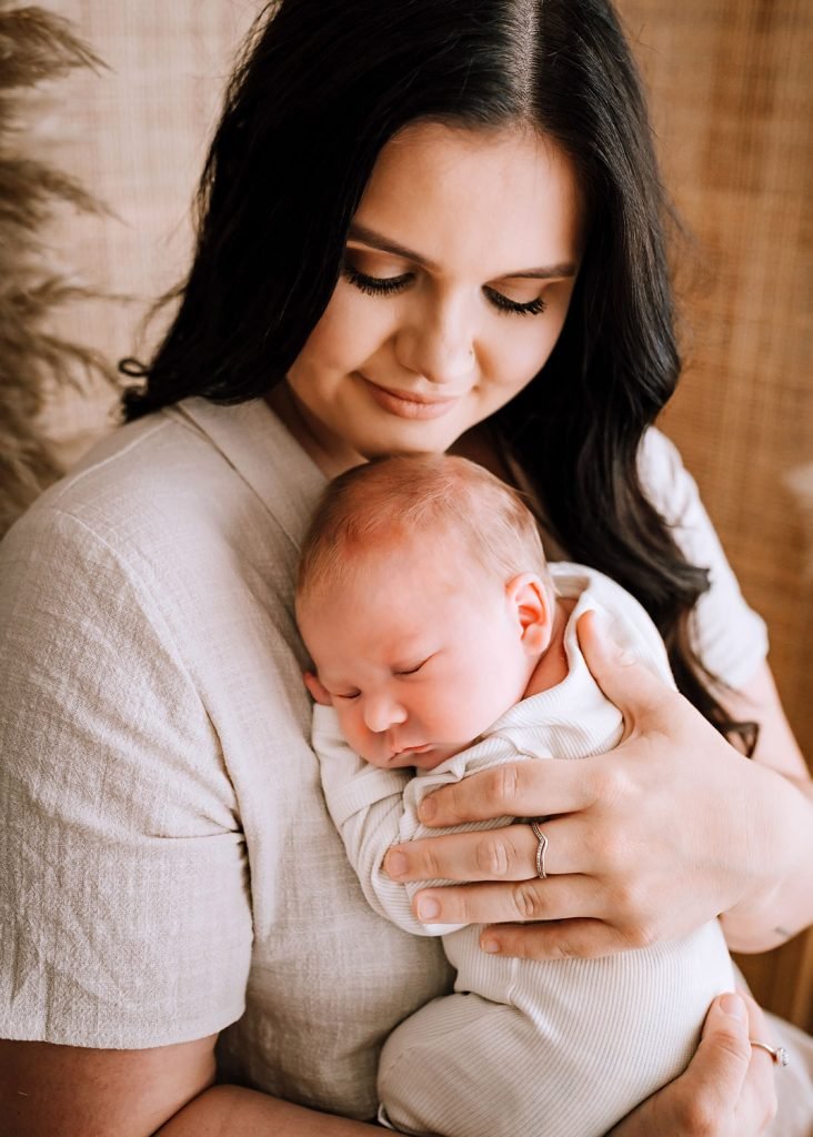 Studio newborn session — soft tones